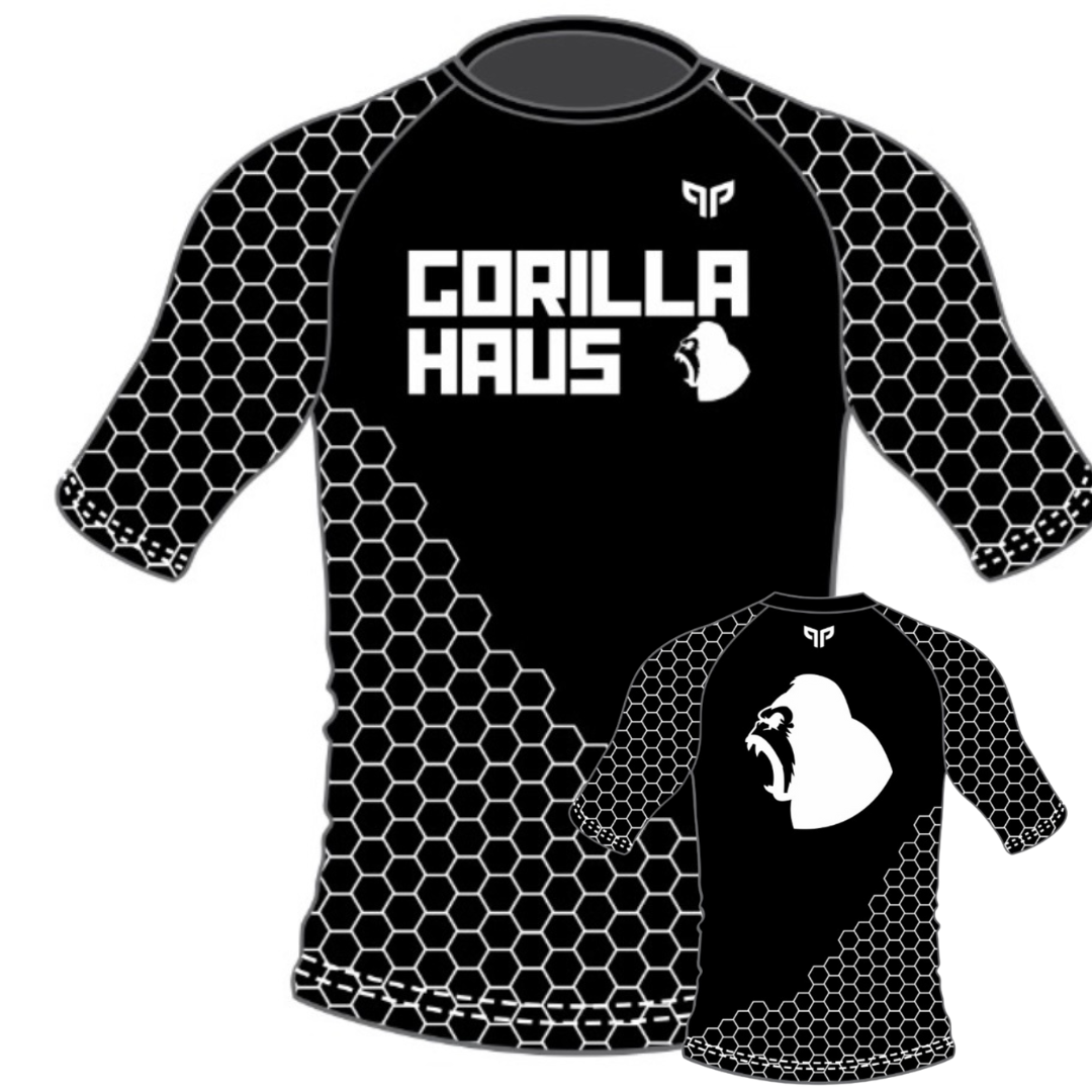 Gorilla Haus x Pressure Performance honeycomb short sleeve rashguard