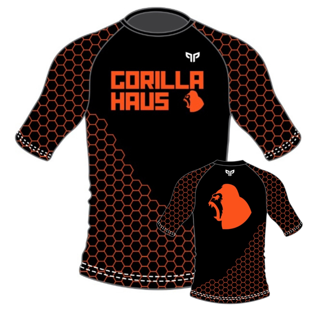 Gorilla Haus x Pressure Performance honeycomb short sleeve rashguard