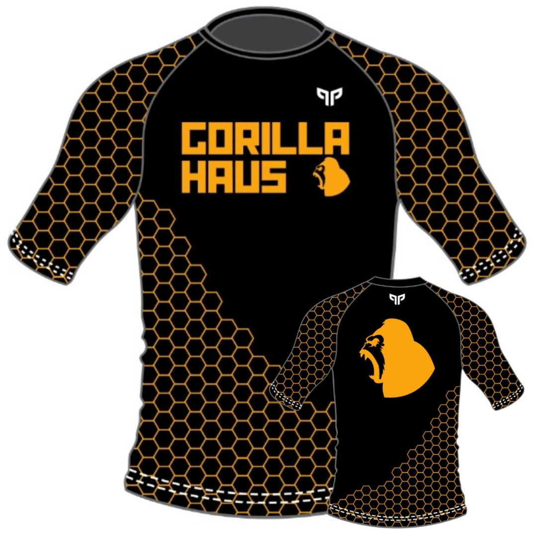 Gorilla Haus x Pressure Performance honeycomb short sleeve rashguard